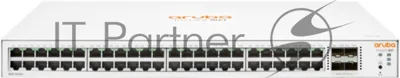 Коммутатор HPE Instant On 1830 48G 4SFP, 48×1 Гбит/с + 4×1 Гбит/с SFP, настраиваемый