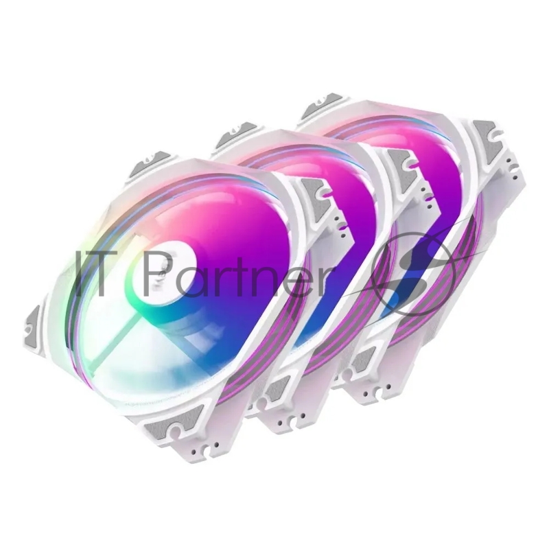 Комплект вентиляторов для корпуса Alseye M120-PWA KIT белый, 120 мм, 1700 об/мин, 33.8 дБ, 4 pin