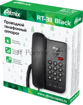Телефон проводной Ritmix RT-311 черный