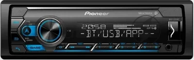 Автомагнитола Pioneer MVH-S325BT, 1 DIN, Bluetooth, USB Type-A, AUX, пульт ДУ, съёмная панель
