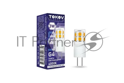 Лампа светодиодная TOKOV ELECTRIC 3Вт Capsule 4000К G4 220-240В