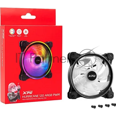 Вентилятор для корпуса ADATA XPG HURRICANE 120 PWM ARGb черный, 120 мм, пластик, 2000 об/мин, 18.17 дБ, 4 pin