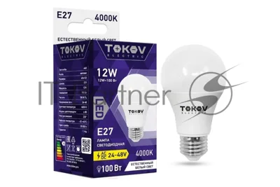 Лампа светодиодная низковольтная TOKOV ELECTRIC 12 Вт А60 4000К Е27 24/48В