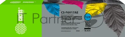 Картридж струйный Cactus CS-F6V17AE №123 черный (9 мл) для HP HP DeskJet 2130