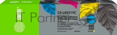 Картридж струйный Cactus CS-L0S31YC 976YC желтый (245мл) для HP PageWide P55250dw/P57750dw MFP Managed
