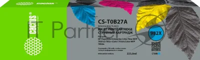 Картридж струйный Cactus CS-T0B27A (982X) голубой (223 мл) для HP PageWide 765dn/780 Enterprise Color