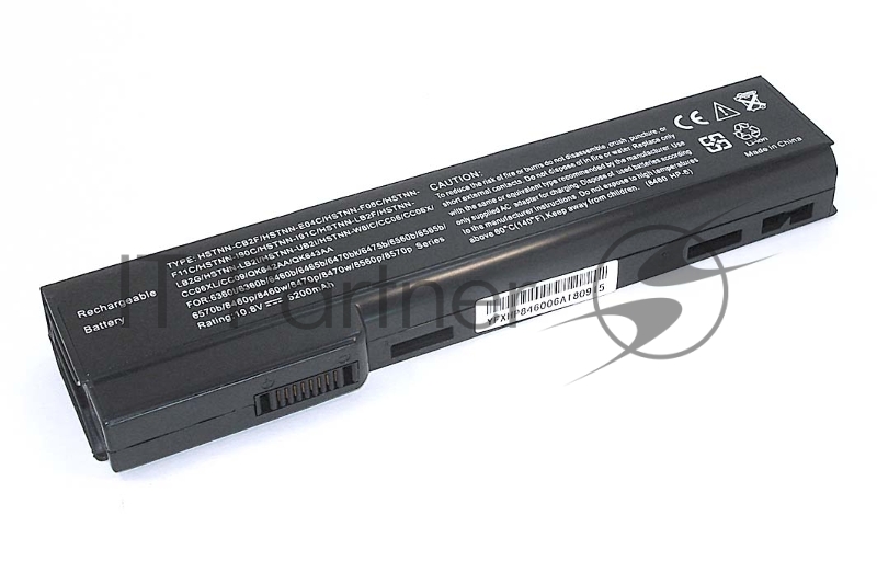 Аккумуляторная батарея для ноутбука HP Compaq 6560b (HSTNN-LB2G) 10.8V 5200mAh OEM черный