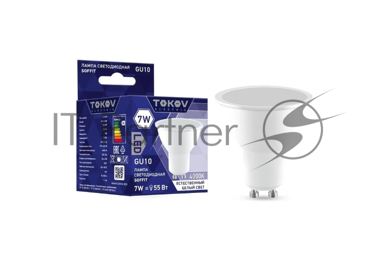 Лампа светодиодная TOKOV ELECTRIC 7Вт Soffit 4000К GU10 176-264В