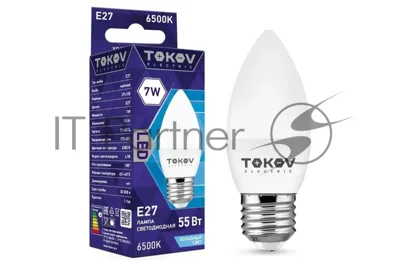 Лампа светодиодная TOKOV ELECTRIC 7Вт С37 6500К Е27 176-264В