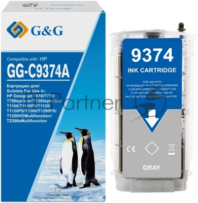 Картридж струйный G&G GG-C9374A серый (130мл) для HP Designjet T610/T770/T790eprinter/T1300eprinter/T1100