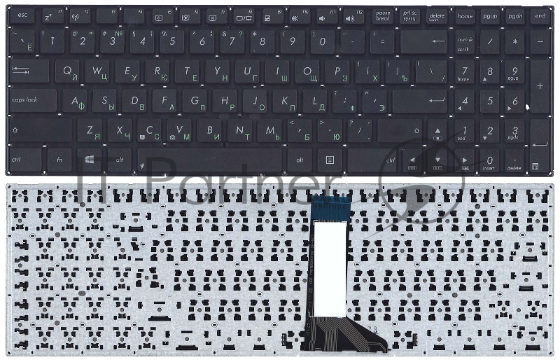 Клавиатура для ноутбука Asus X551 X551CA X551MA черная без рамки (плоский Enter)