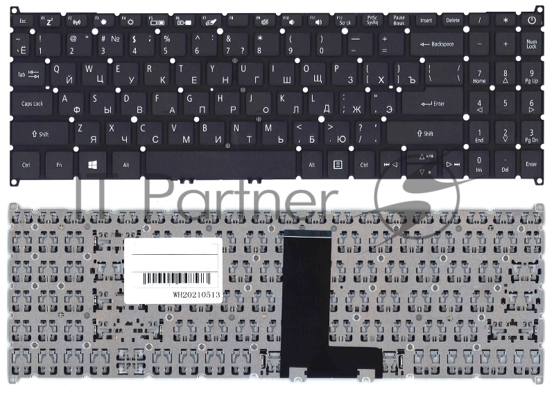Клавиатура для ноутбука Acer Aspire 3 A315-55 черная