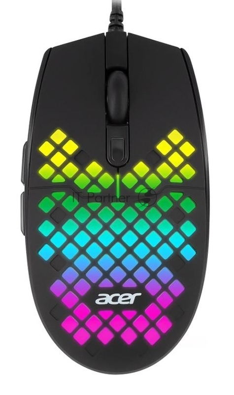 Мышь проводная Acer OMW134 черный, 3200 dpi, USB, кнопки - 6