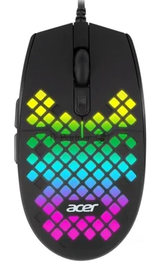 Мышь проводная Acer OMW134 черный, 3200 dpi, USB, кнопки - 6