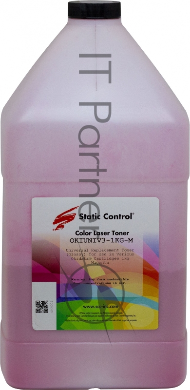 Тонер Static Control OKIUNIV3-1KG-M пурпурный флакон 1000гр. для принтера Oki C3300N/5500