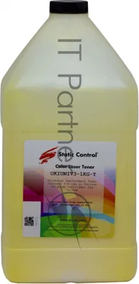 Тонер Static Control OKIUNIV3-1KG-Y желтый флакон 1000гр. для принтера Oki C3300N/5500