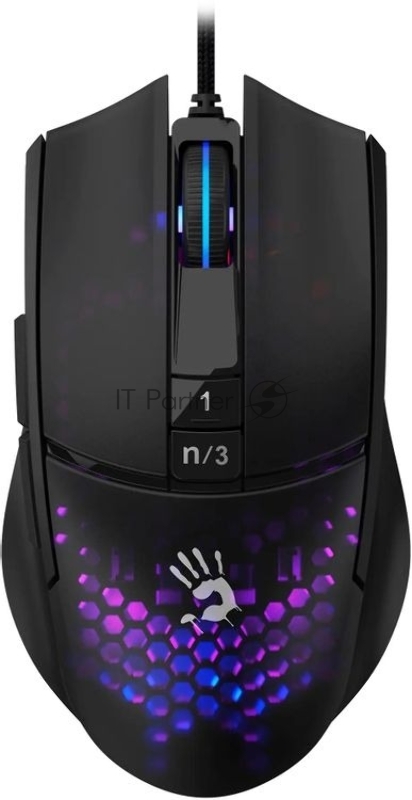 Мышь проводная A4Tech Bloody L65 Max черный/фиолетовый, 12000 dpi, USB, кнопки - 7