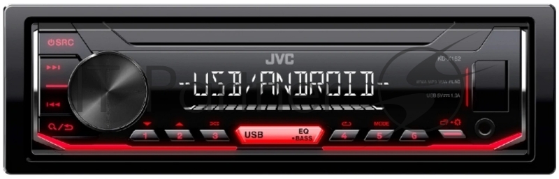 Автомагнитола JVC KD-X152M, 1 DIN, USB Type-A, AUX, съёмная панель