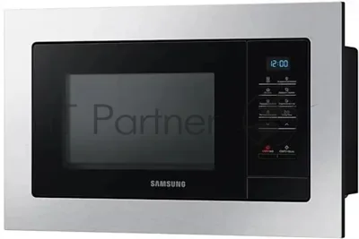 Встраиваемая микроволновая печь Samsung MS23A7013AT/BW серебристый/черный, 23 л, 1150 Вт, переключатели - кнопки