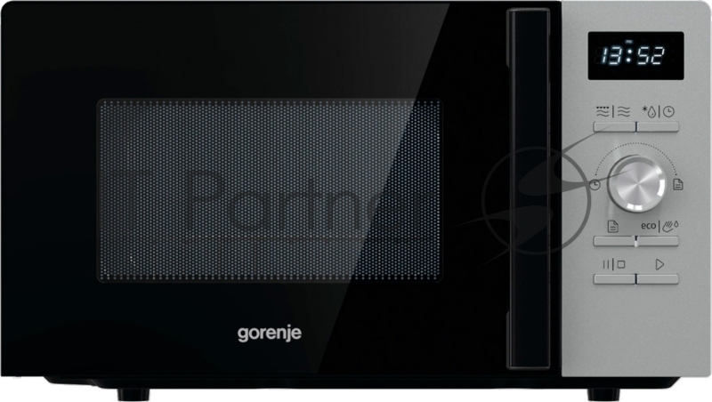 Микроволновая печь Gorenje MO20A4XH нержавеющая сталь/черный, 20 л, 800 Вт, переключатели - кнопки/поворотный механизм