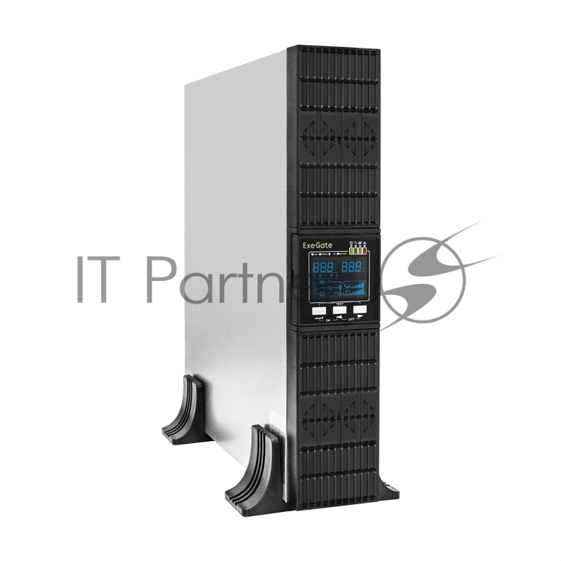 Источник бесперебойного питания On-line ExeGate PowerExpert ULS-2000.LCD.AVR.1SH.2C13.USB.RS232.SNMP.2U 2000VA/2000W, On-Line, PF=1, LCD, 1*Schuko+2*C13, RS232, USB, SNMP-slot, Rackmount 2U/Tower, металлический корпус, черный