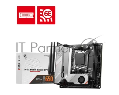Материнская плата MSI MPG B650I EDGE WIFI, AM5, AMD B650, 2xDDR5, 4xSATA, 2xM.2, 1xPCIe 4.0 x16, HDMI, 1x2.5Gb LAN, USB Type-C, 3x3.5 мм, 7.1, mini-ITX