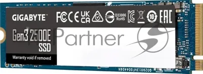 Накопитель SSD GIGABYTE 1Tb AORUS Gen3 2500E, M.2 2280, PCIe 3.0 x4, NVMe, R/W 2400/1800
