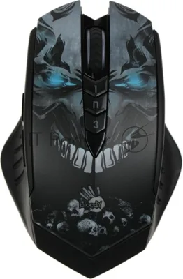 Мышь беспроводная A4Tech Bloody R80 Plus Skull черный, 5000 dpi, радиоканал, USB, кнопки - 8