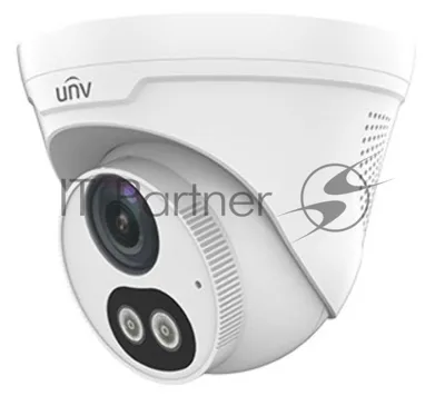Видеокамера Uniview IP купольная, 1/2.8" 2 Мп КМОП @ 30 к/с, ColorHunter, ИК-подсветка и подсветка видимого спектра до 30м., EasyStar 0.003 Лк @F1.6, объектив 2.8 мм, WDR, 2D/3D DNR, Ultra 265, H.265,