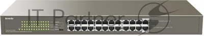 Коммутатор Tenda TEG1124P-24-250W, 24×1 Гбит/с PoE, неуправляемый