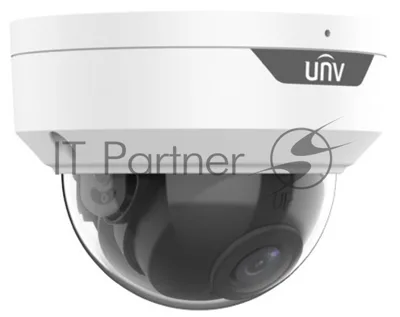 Видеокамера Uniview IP купольная антивандальная, 1/2.9" 2 Мп КМОП @ 30 к/с, ИК-подсветка до 30м., 0.01 Лк @F2.0, объектив 2.8 мм, DWDR, 2D/3D DNR, Ultra 265, H.265, H.264, MJPEG, 2 потока, встроенный