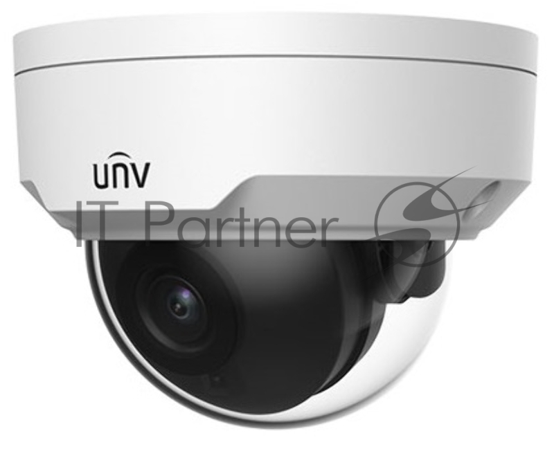 Видеокамера Uniview IP купольная антивандальная, 1/3" 4 Мп КМОП @ 30 к/с, ИК-подсветка до 30м., 0.01 Лк @F2.0, объектив 2.8 мм, DWDR, 2D/3D DNR, Ultra 265, H.265, H.264, MJPEG, 2 потока, детекция движ