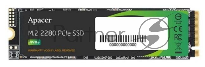 Накопитель SSD Apacer 2Tb, PCIe 3.0 x4, M.2 2280, NVMe v1.3, R/W 2100/1700, 3D NAND