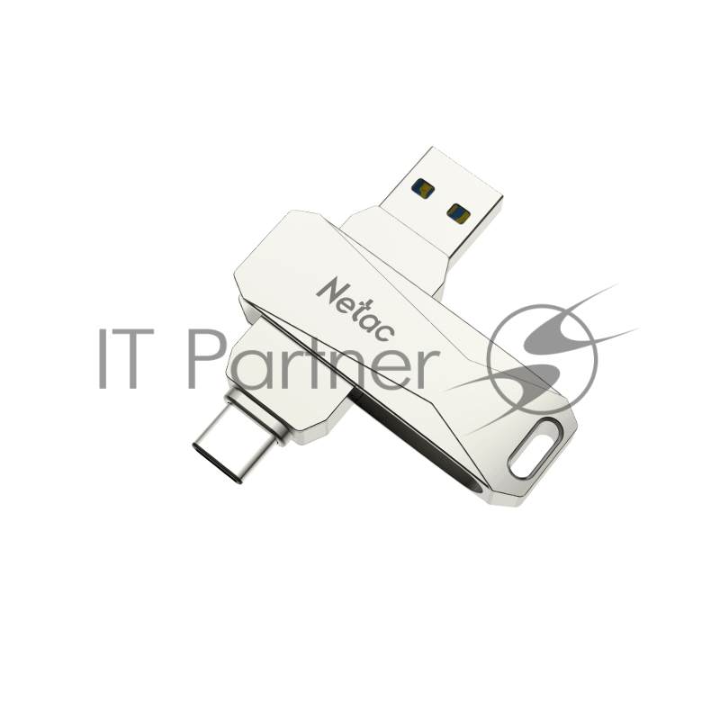 Флешка USB Netac U782C, 256Gb, USB 3.0, серебристый