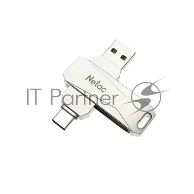 Флешка USB Netac U782C, 256Gb, USB 3.0, серебристый