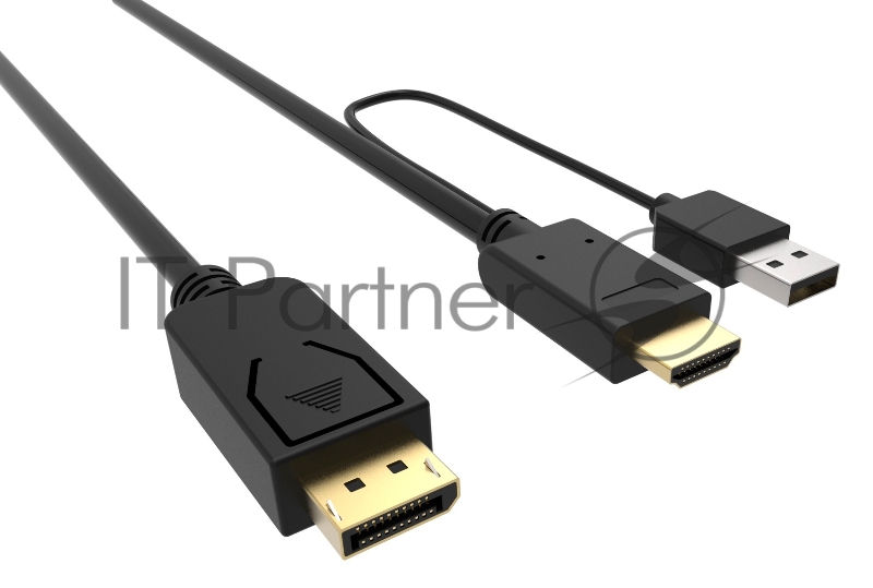 Кабель аудио-видео Buro HDMI (m)/DisplayPort (m) 3м. позолоченные контакты черный