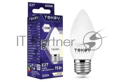 Лампа светодиодная TOKOV ELECTRIC 10Вт С37 3000К Е27 176-264В