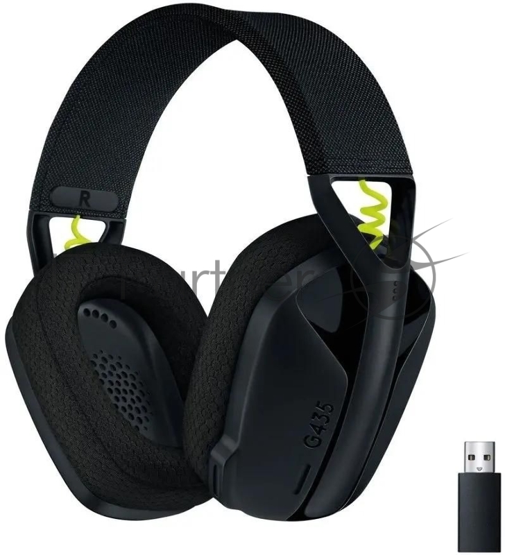 Гарнитура Logitech G435 чёрный/жёлтый, беспроводная, Bluetooth/USB, до 18 ч