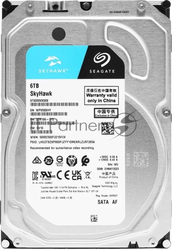 Жесткий диск HDD Seagate SkyHawk 6Tb 5400rpm SATA 256Mb 3.5"