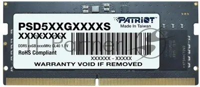 Оперативная память Patriot Signature, DDR5, 8GB (1x8 GB), 5600 MHz, CL46, SO-DIMM