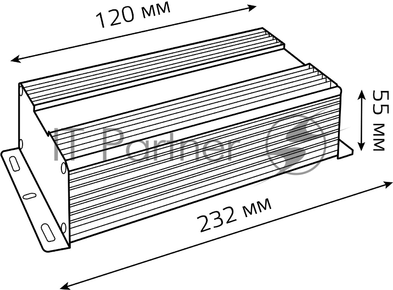 Блок питания для светодиодной ленты пылевлагозащищенный 200W 12V IP66