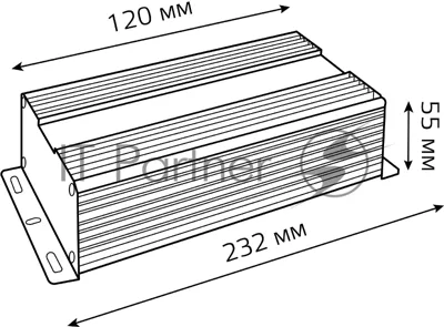 Блок питания для светодиодной ленты пылевлагозащищенный 200W 12V IP66