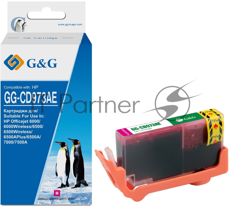 Картридж струйный G&G GG-CD973AE пурпурный (14.6 мл) для HP Officejet 6000/6500/6500A/7000/7500A