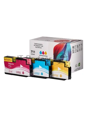 Набор струйных картриджей Sakura P2V32A (№711 Tri-colour) для HP, триколор, 73 мл. (3шт)