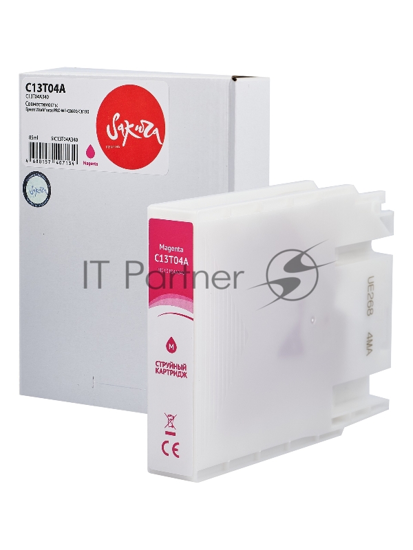 Картридж струйный Sakura C13T04A340 (C13T04A M) для Epson, пурпурный, 85 мл., 8000 к.
