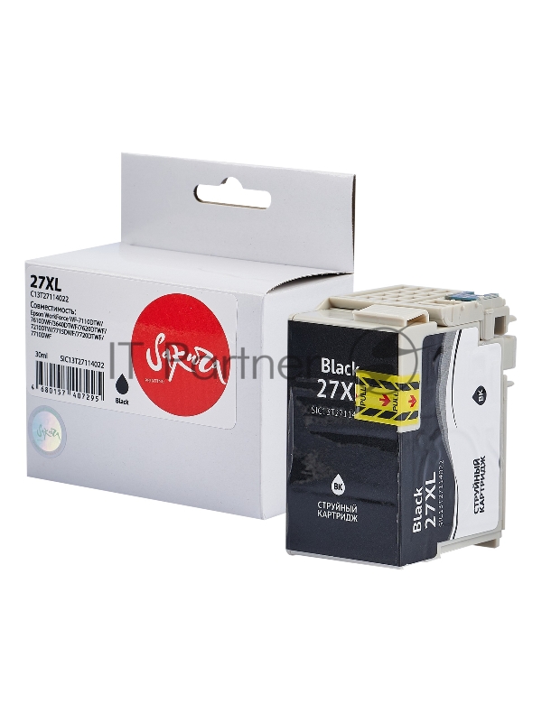 Картридж струйный Sakura C13T27114022 (27XL Black) для Epson, черный, 30 мл., 1100 к.
