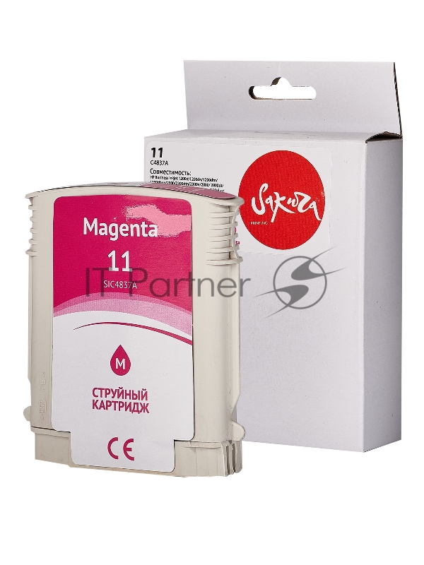 Картридж струйный Sakura C4837A (№11 Magenta) для HP, пурпурный, 29 мл., 2000 к.