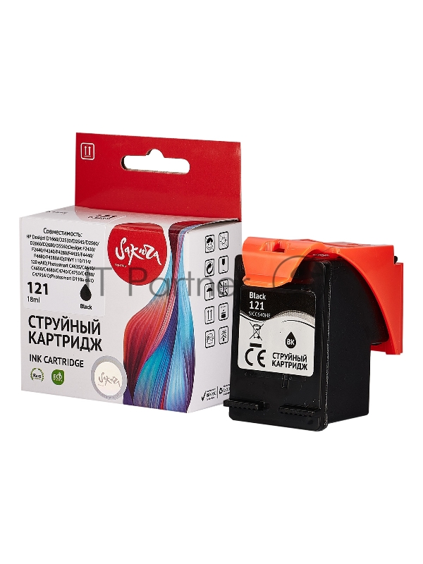 Картридж струйный Sakura CC640HE (№121 Black) для HP, черный, 18 мл., 600 к.