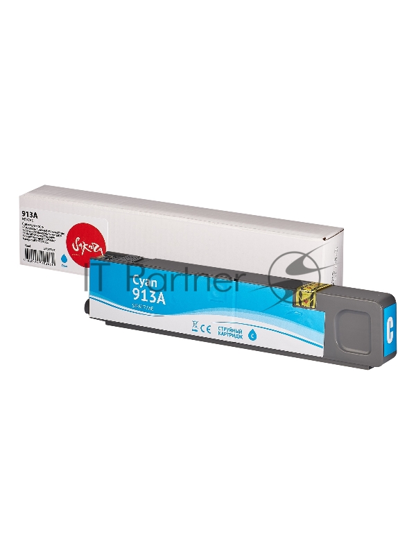 Картридж струйный Sakura F6T77AE (№913A Cyan) для HP, голубой, 55 мл., 3000 к.