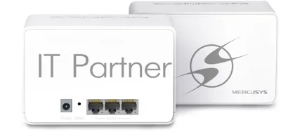 Домашняя Mesh Wi‑Fi система AX3000 Whole Home Mesh Wi-Fi 6 SystemSPEED: 574 Mbps at 2.4 GHz + 2402 Mbps at 5 GHzSPEC: Internal Antennas, 3× Gigabit Ports per Unit (WAN/LAN auto-sensing), 1024-QAM, OFDMA, HE160FEATURE: MERCUSYS APP, Router/AP Mode, One Unified Network, Seaml